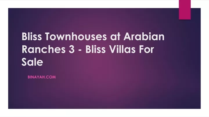 bliss townhouses at arabian ranches 3 bliss villas for sale