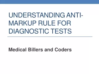 understanding anti markup rule for diagnostic tests