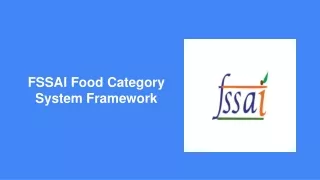 fssai food category system framework