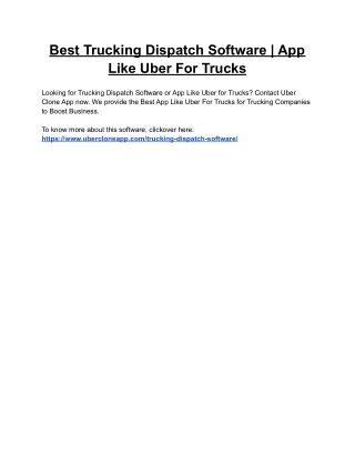 best trucking dispatch software app like uber