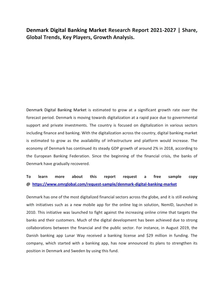 denmark digital banking market research report