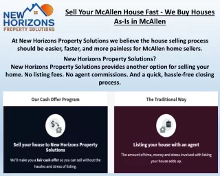 Sell Your McAllen House Today - Get A Cash Offer Today