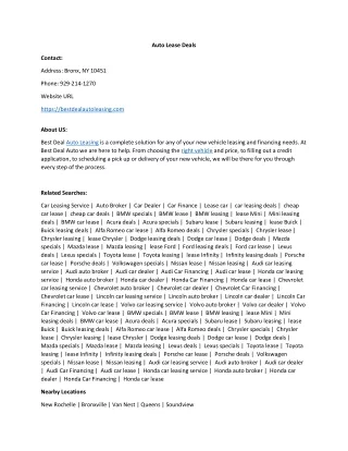 Auto Lease Deals