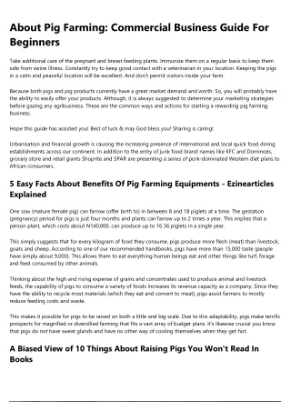 about pig farming commercial business guide
