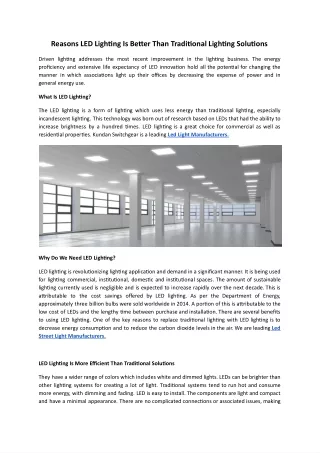Reasons LED Lighting Is Better Than Traditional Lighting Solutions