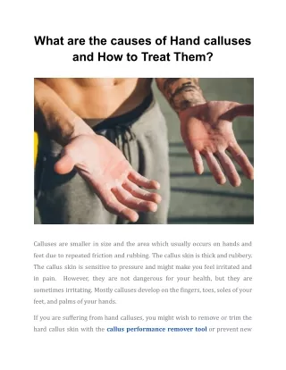 what are the causes of hand calluses