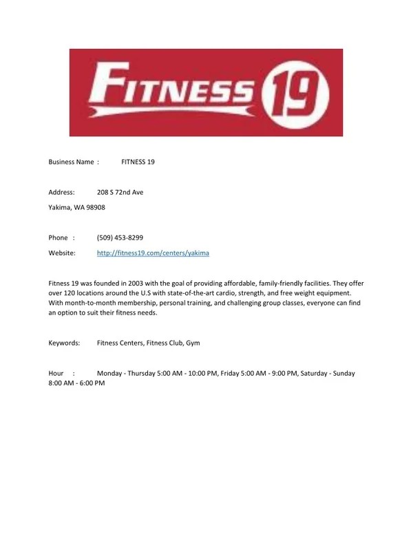 FITNESS 19