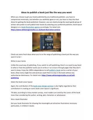ideas to publish a book just like the way you want
