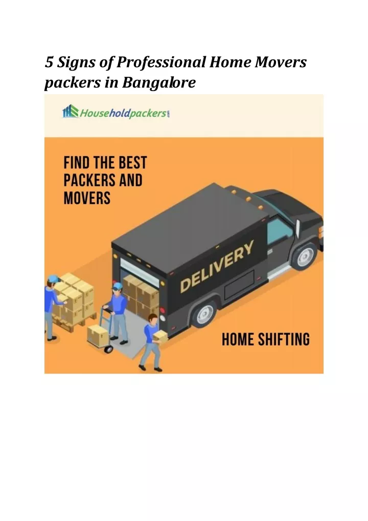 5 signs of professional home movers packers