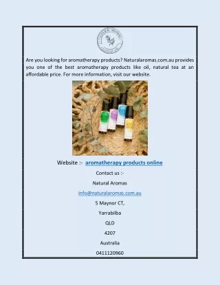 Aromatherapy products online | Naturalaromas.com.au