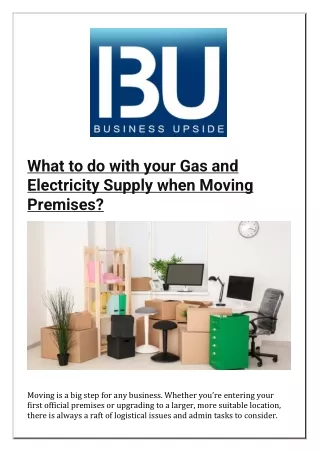 what to do with your gas and electricity supply