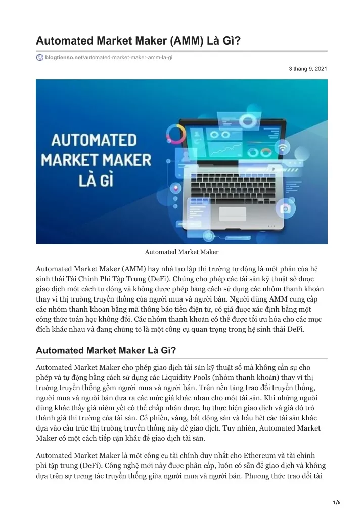 automated market maker amm l g