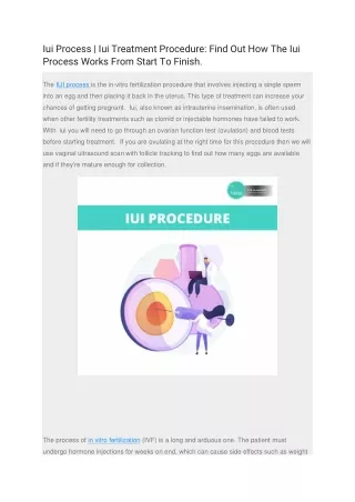 Iui Process  Iui Treatment Procedure Find Out How The Iui Process Works From Start To Finish.