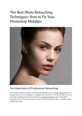 the best photo retouching techniques