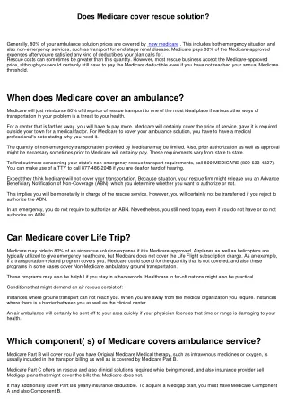 Does Medicare cover rescue service?