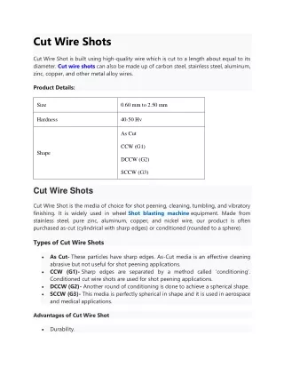 cut wire shots