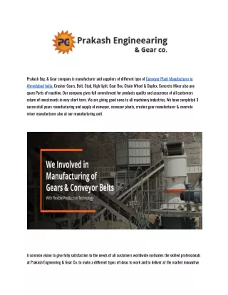 conveyor manufacturer in ahmedabad  | prakash conveyor