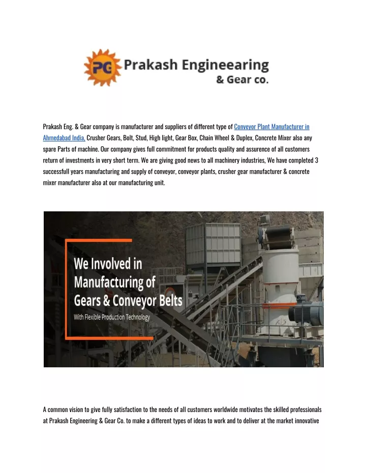 prakash eng gear company is manufacturer
