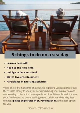 5 things to do on a sea day