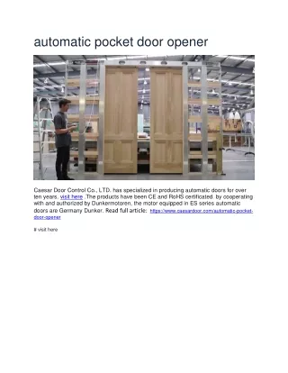 automatic pocket door opener