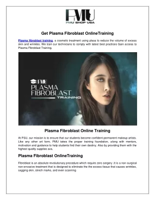 Get Best Plasma Fibroblast Training
