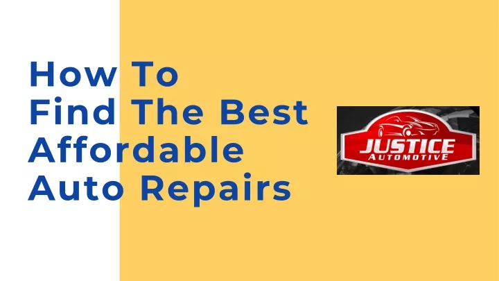 how to find the best affordable auto repairs