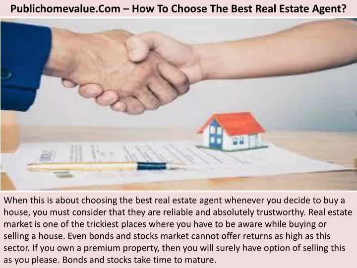 publichomevalue com how to choose the best real estate agent