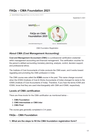 faqs cma foundation 2021