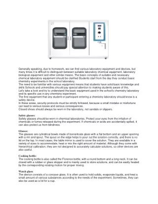 laboratory instruments and chemical