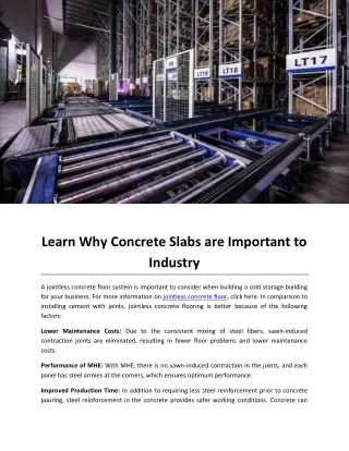 Learn Why Concrete Slabs are Important to Industry