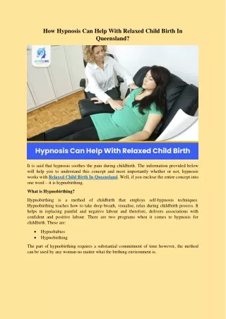 how hypnosis can help with relaxed child birth