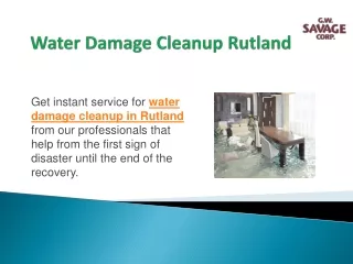 Water Damage Cleanup Rutland