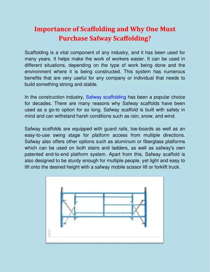 importance of scaffolding and why one must