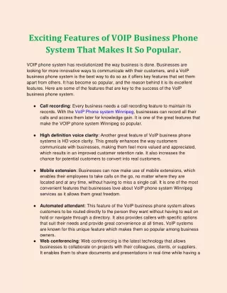 exciting features of voip business phone system