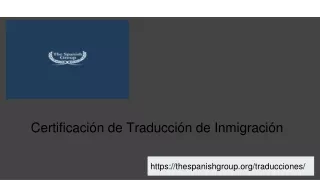 Certificación de Traducción de Inmigración