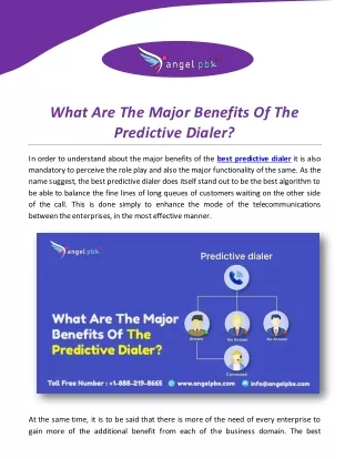 what are the major benefits of the predictive