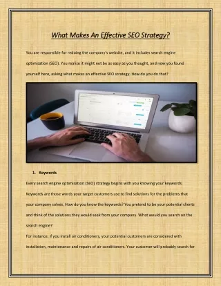 what makes an effective seo strategy what makes