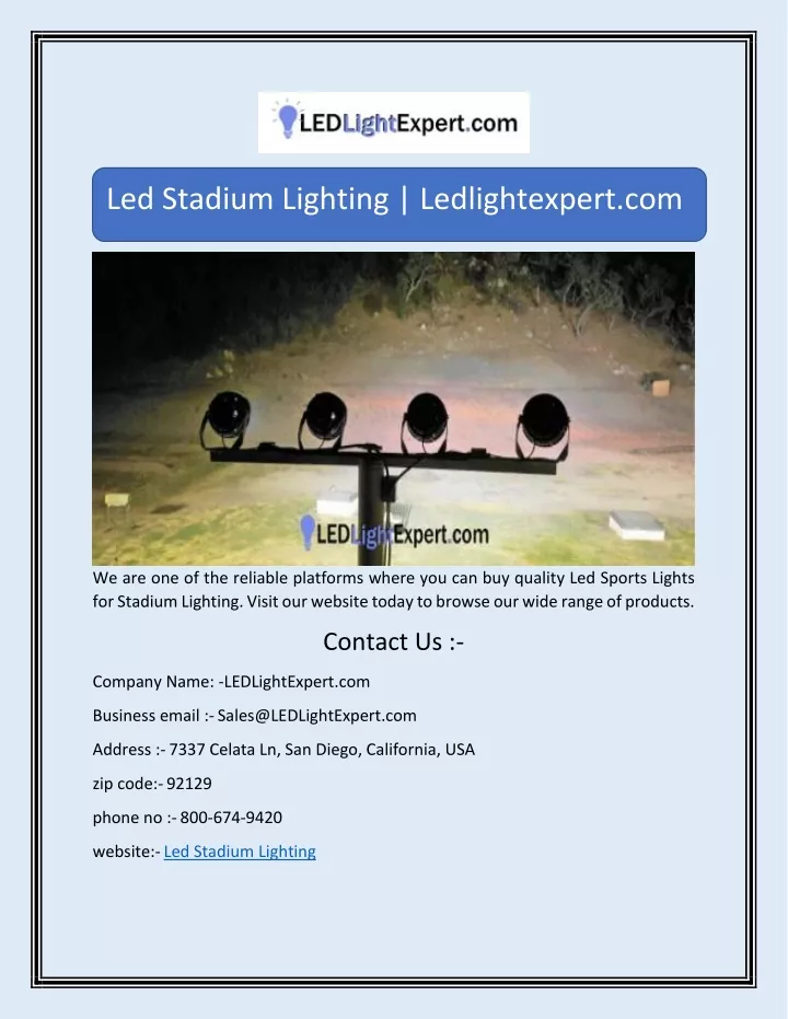 led stadium lighting ledlightexpert com