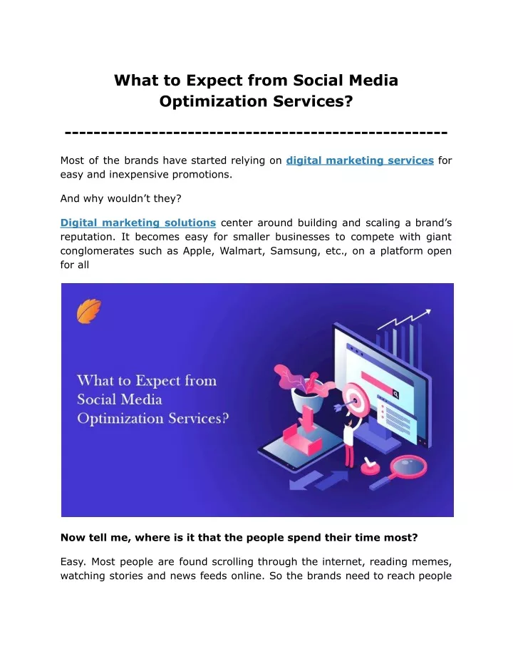 what to expect from social media optimization