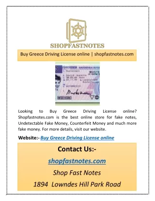 Buy Greece Driving License online | shopfastnotes.com