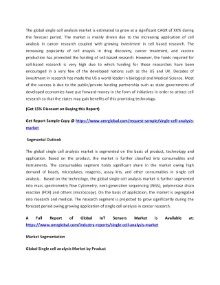 the global single cell analysis market