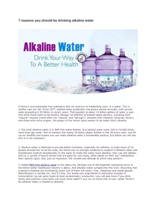 7 reasons you should be drinking alkaline water