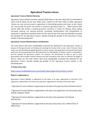 agricultural tractors market
