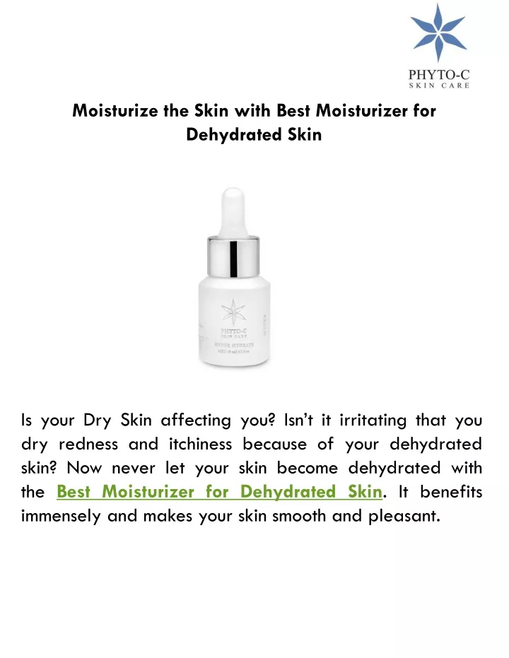 moisturize the skin with best moisturizer
