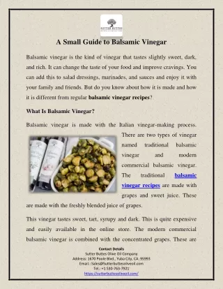 a small guide to balsamic vinegar