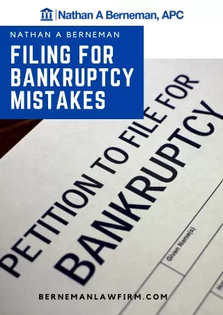 Filing for Bankruptcy Mistakes