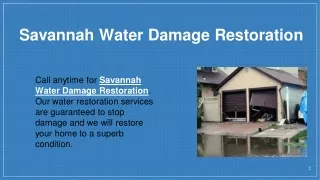 Savannah Water Damage Restoration