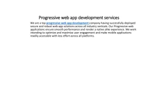 Progressive web app development services