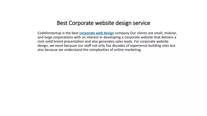 best corporate website design service