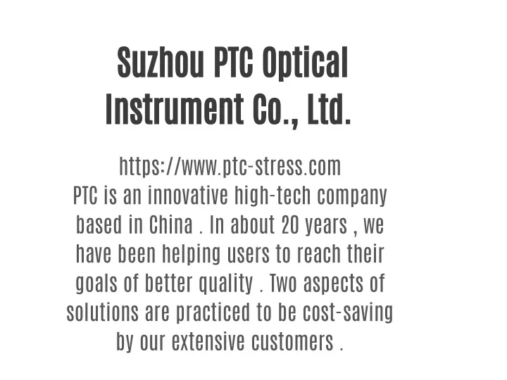 suzhou ptc optical instrument co ltd